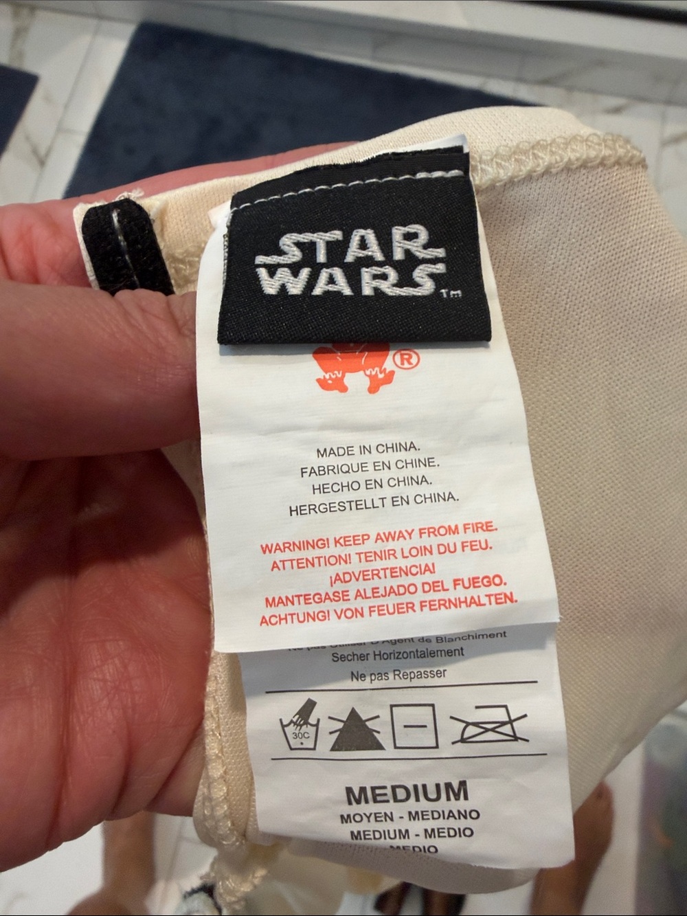 Rey Star Wars Cream and Olive Green Wrap-Front Jumpsuit Costume - Picture 3 of 4